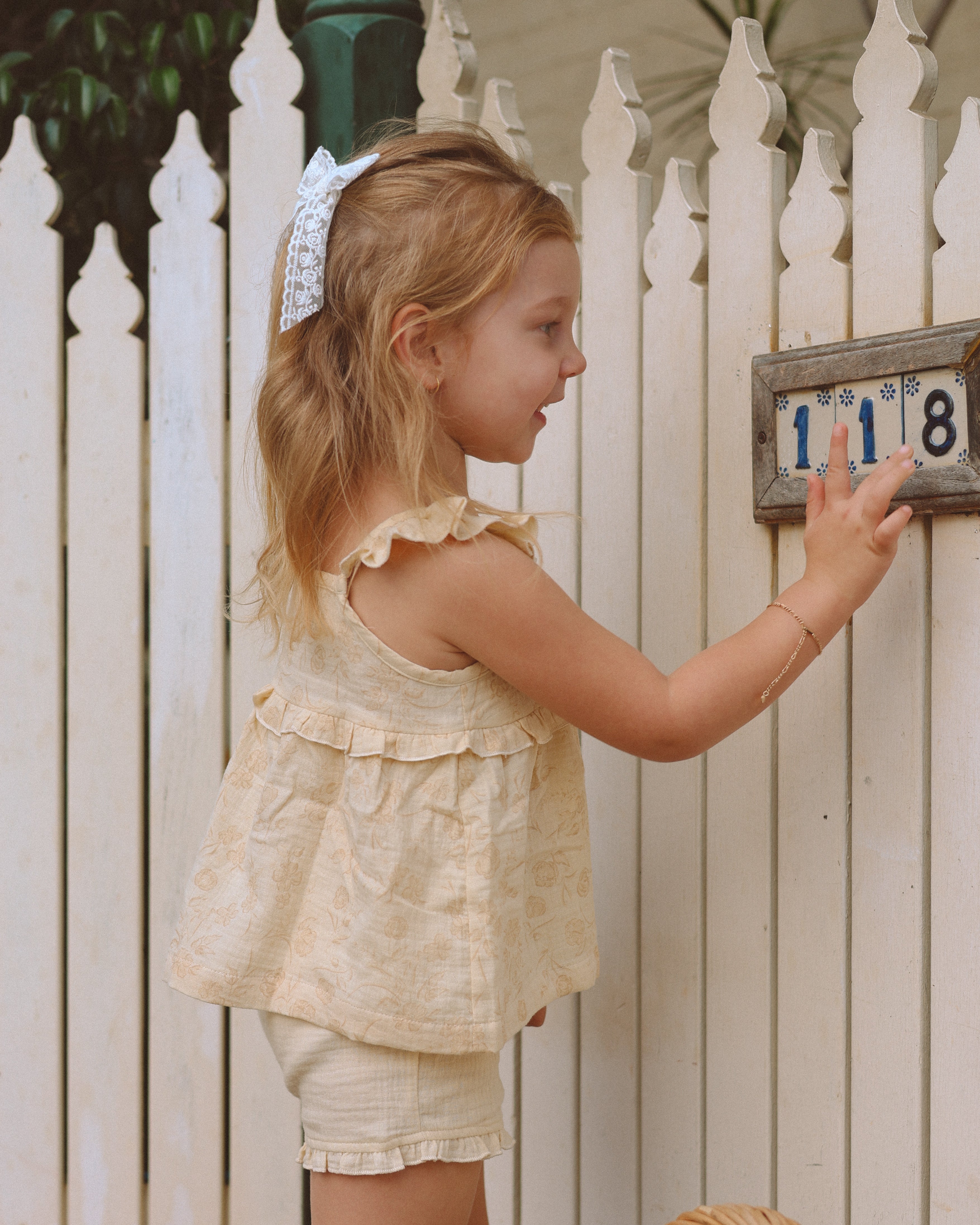 Alice Frill Singlet ~ Vintage Buttercream