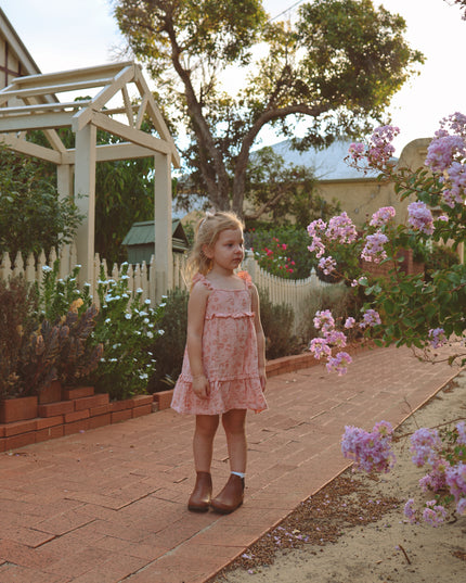 Ada Frill Dress ~ Vintage Pink