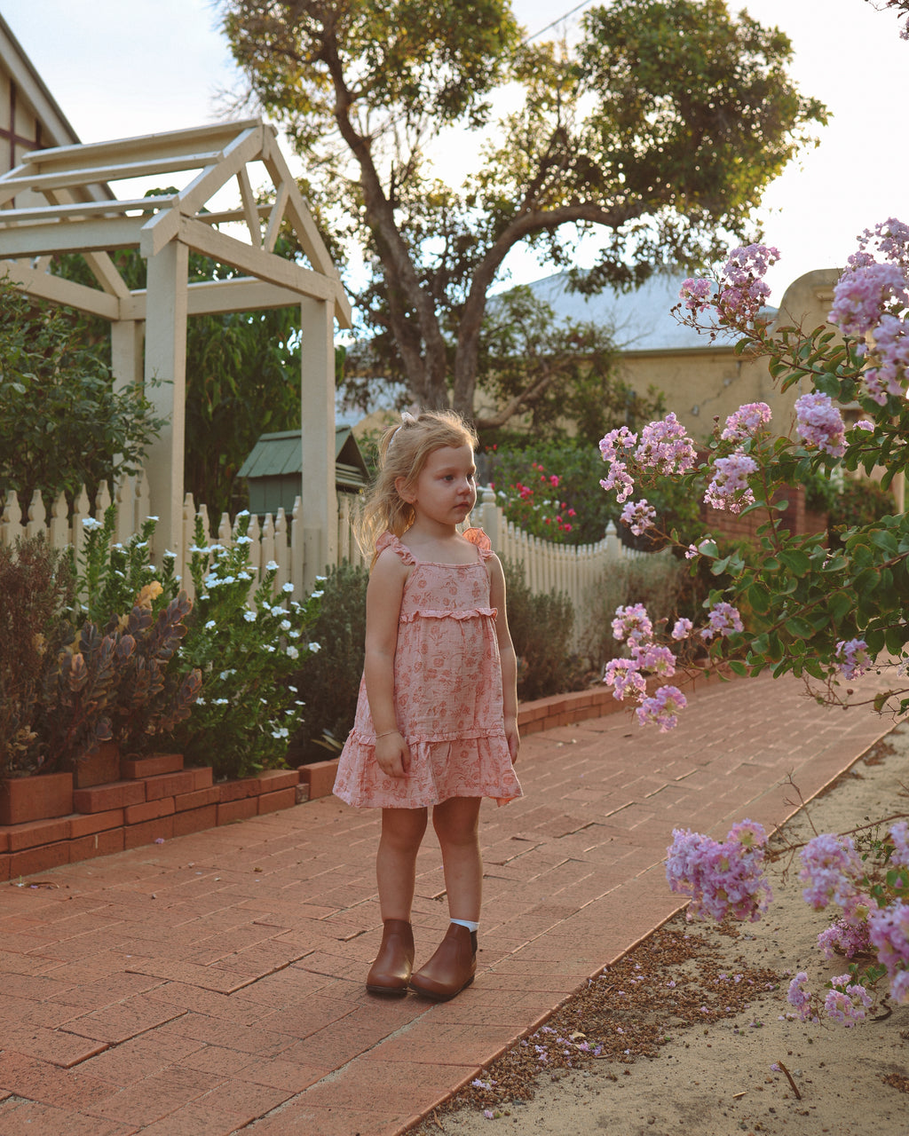 Ada Frill Dress Vintage Pink