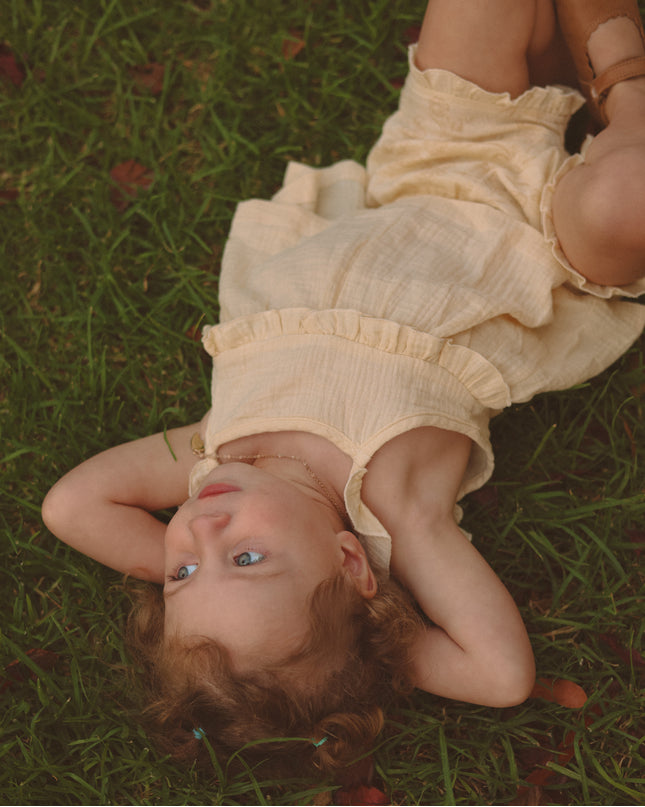 Alice Frill Singlet ~ Buttercream